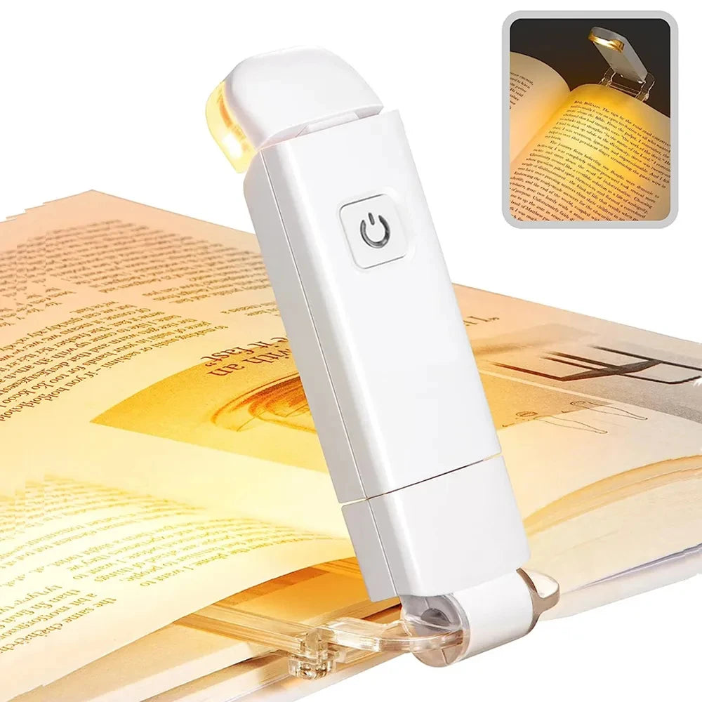 New USB Rechargeable Book Reading Light Brightness Adjustable LED Clip on Book Light Eye Care Book Lamp for Kids Read Light