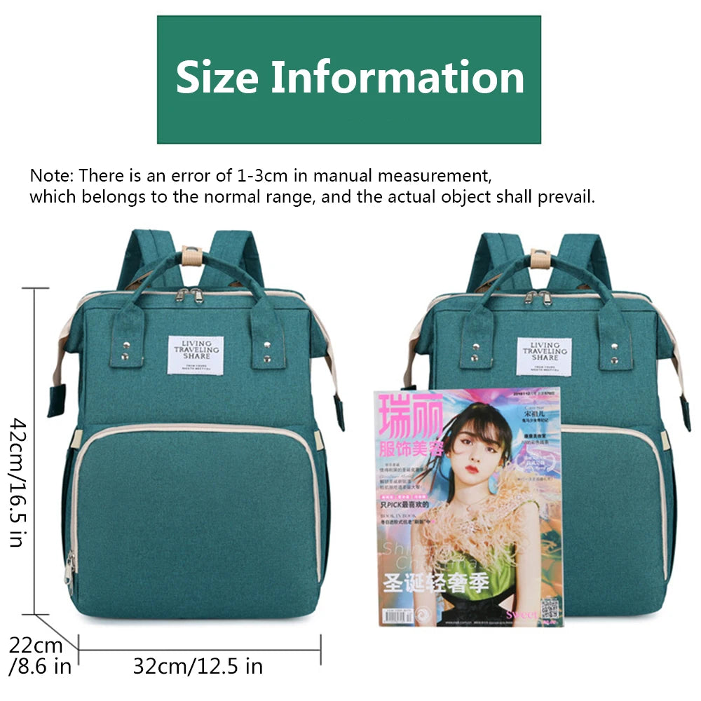 Folding Mommy Bag Lightweight Portable Folding Crib Bed Large-Capacity Baby Backpack Female Mommy Outting Bag Mummy Bag